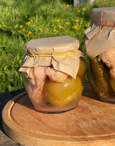 Mixed pickles in a jar