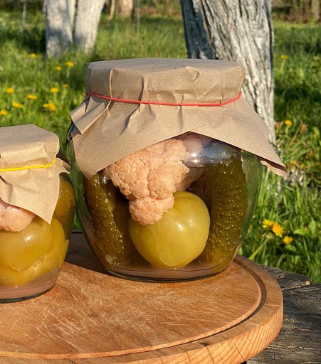 Mixed pickles in a jar